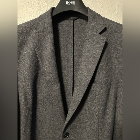Boss 38R Grey Unconstructed Flannel Sport Coat - Picture 3 of 4